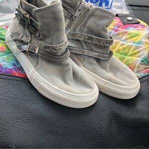 High-Top Sneakers with Buckle Straps